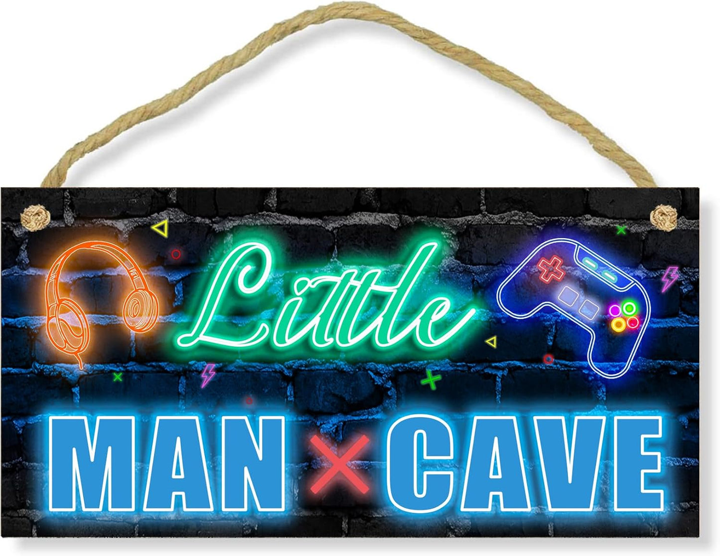 XIULUAN Gaming Room Decor - Blue Wall Sign for Boys' Playroom | 10x5 Inches Little Man Cave Decoration