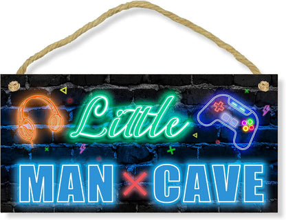 XIULUAN Gaming Room Decor - Blue Wall Sign for Boys' Playroom | 10x5 Inches Little Man Cave Decoration