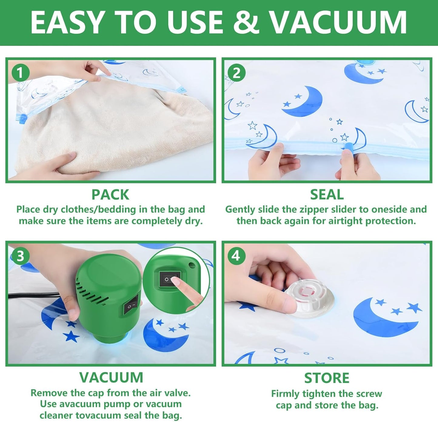 Skiennix Vacuum Pump - Portable Electric Pump for Vacuum Storage Bags | Space Saver Solution
