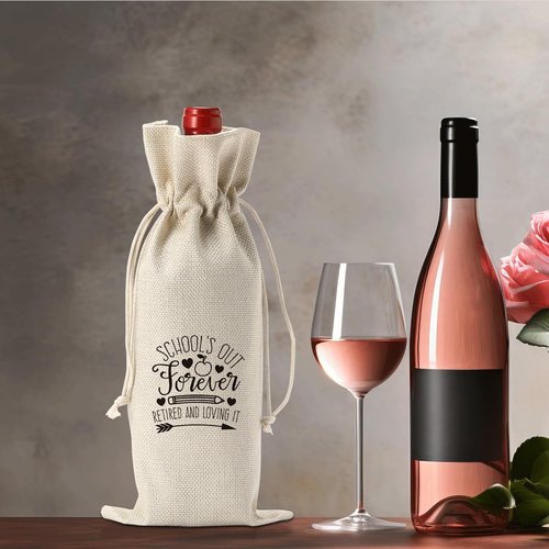 Funny Teacher Retirement Gifts for Woman Men Happy Retirement Party Decorations Retired Leaving Gifts for Teacher Teacher Appreciation Gifts Teacher Wine Bag