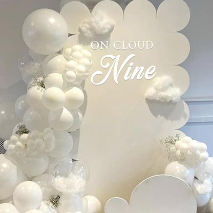 On Cloud Nine Baby Shower Decal Sign - Stylish Wall & Mirror Decor in White