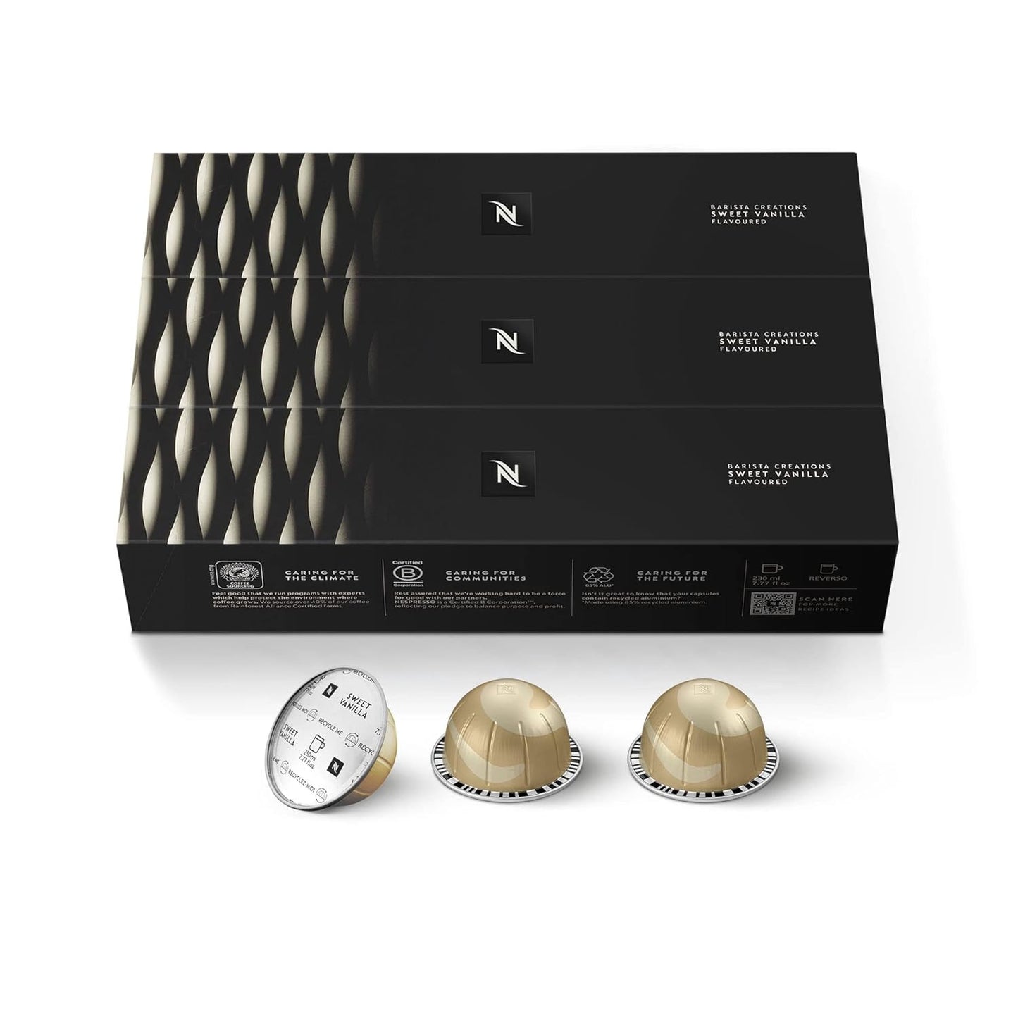 Nespresso Vertuo Sweet Vanilla Coffee Capsules - Medium Roast, 30 Count Pods for 7.8oz Brews