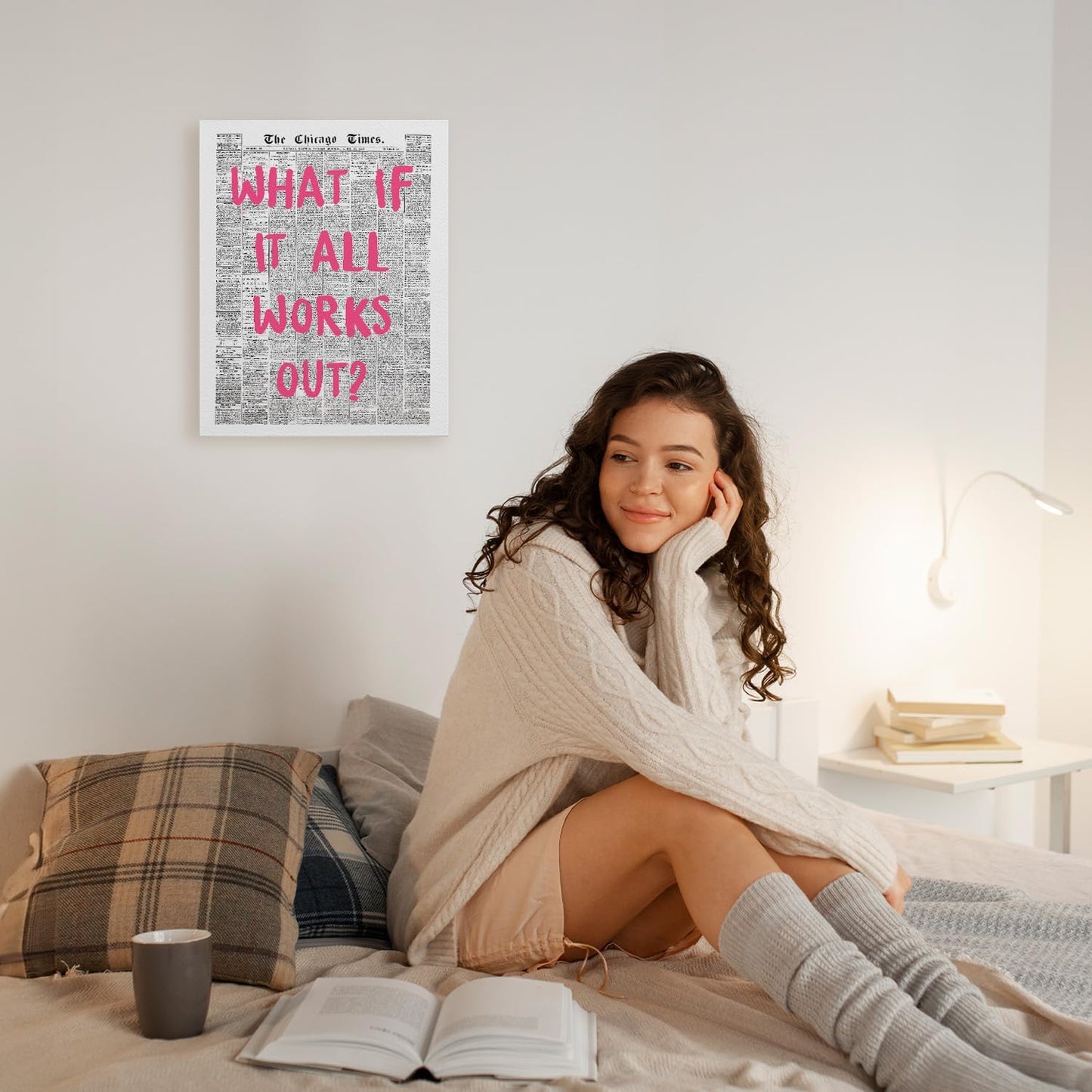 Regine Switzerland Inspirational Wall Art | Motivational Prints for Home & Office - 11x14 Inch Framed Pink