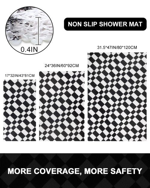 Shower Mat Non Slip - Quick Drying Anti Slip Shower Mats for Inside Shower, Soft PVC Loofah Foot Scrubber Mat, Extra Large Bath Mat for Shower, Tub, Bathroom, Floor, Kitchen, Home, Pool, Hotel
