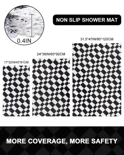 Shower Mat Non Slip - Quick Drying Anti Slip Shower Mats for Inside Shower, Soft PVC Loofah Foot Scrubber Mat, Extra Large Bath Mat for Shower, Tub, Bathroom, Floor, Kitchen, Home, Pool, Hotel