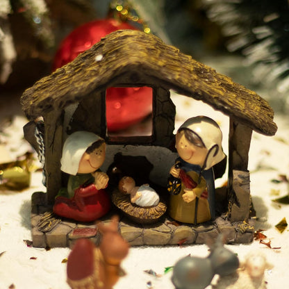 Nativity Figurines Set by Taman - 12 Resin Ornaments for Christmas Tabletop Decor | Holiday Gifts
