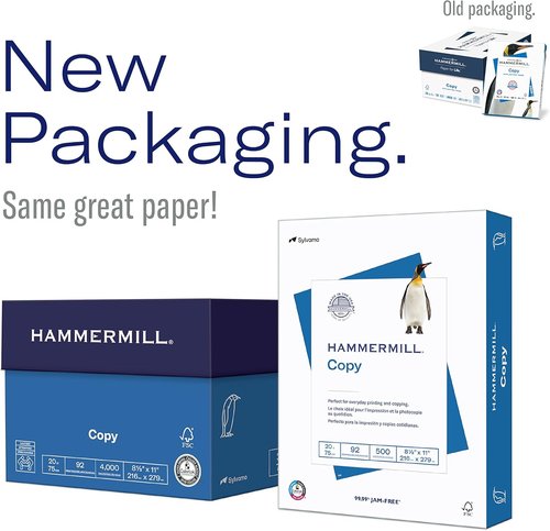 Hammermill Printer Paper - 20 lb Copy Paper, 8.5 x 11 | 8 Reams (4,000 Sheets) - 92 Bright, USA-Made