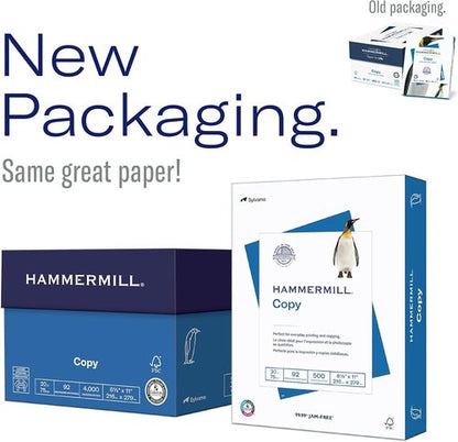 Hammermill Printer Paper - 20 lb Copy Paper, 8.5 x 11 | 8 Reams (4,000 Sheets) - 92 Bright, USA-Made