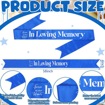 Fanfanwin Funeral Sash - Memorial Ribbon for Casket or Wreath | 58x4'' Blue, Celebrate Life