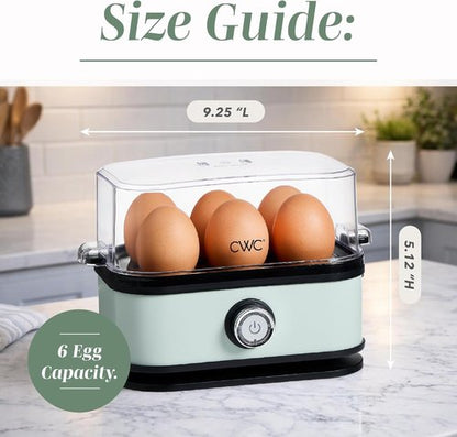 Cook With Color 6-Egg Capacity Egg Cooker - Rapid Cooking, Auto Shut-Off & Boil-Dry Protection | Sage Color