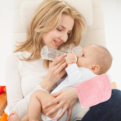 MIGIOL Muslin Burp Cloths - 100% Cotton, Soft & Absorbent | Pack of 12 Mixed Colors for Babies