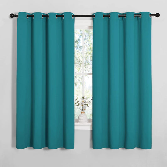 NICETOWN Blackout Curtains - Thermal Insulated Grommet Room Darkening Panels | 68 Inch Length, Peacock Teal (2 Pieces)