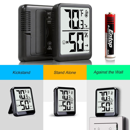 Regine Switzerland Digital Room Thermometer & Hygrometer | Accurate Temperature & Humidity Monitor for Home, Office, Pets, & Plants - AAA Battery Included