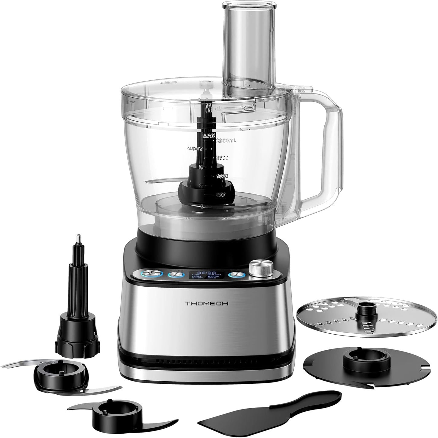 Skiennix Food Processor - 1000W Power, 12-Cup Capacity, 4 Programs for Slicing, Dicing & Pureeing