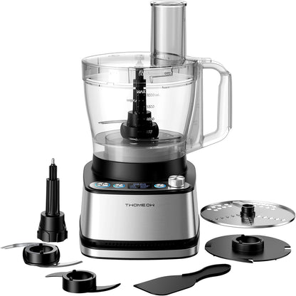 Skiennix Food Processor - 1000W Power, 12-Cup Capacity, 4 Programs for Slicing, Dicing & Pureeing
