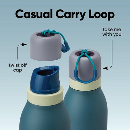 Owala FreeSip Twist Insulated Stainless Steel Water Bottle with Straw for Sports and Travel, BPA-Free, 24-oz, Denim