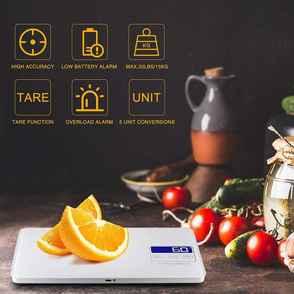 MegaWise Precision Food Scale - 33lb Waterproof Digital Kitchen Scale | 1g Accuracy for Cooking & Baking