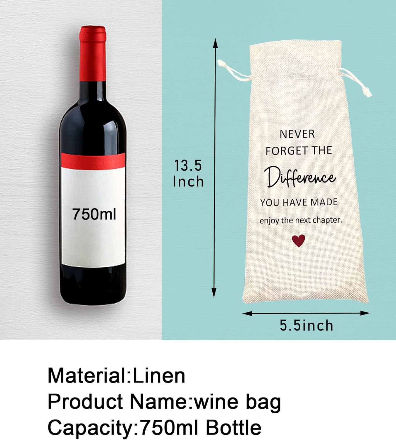 TBITON Retirement Gifts for Woman Men,Best Retired Wine Bag Gift Party Decor, Retired Gifts Leaving Gifts for Coworkers Boss,Pairs Well With Retirement