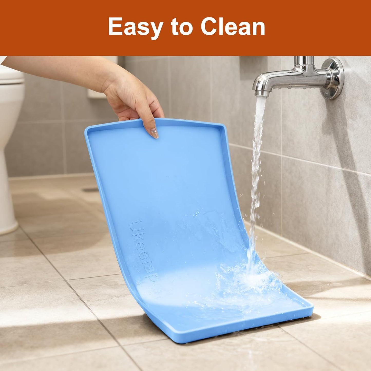 Skiennix Extra Thick Silicone Dog & Cat Food Mat - Waterproof, Non-Slip, 19” x 12”, Blue