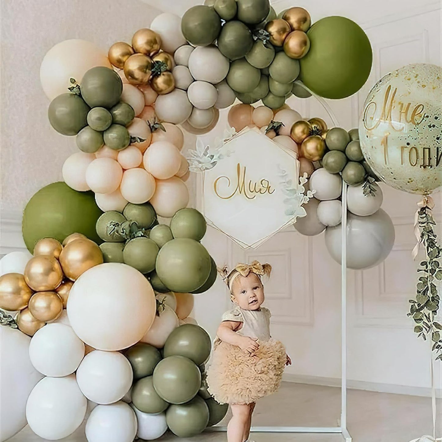 PartyWoo Sage Green Balloons - 100pcs Latex Balloon Arch Kit for Weddings & Birthdays | 5-36 Inch Sizes
