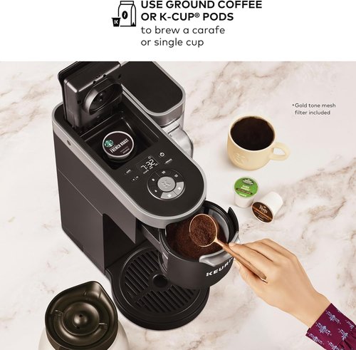 Keurig K-Duo Plus Coffee Maker - Single Serve & Carafe with 60oz Reservoir, Programmable Auto Brew, Black