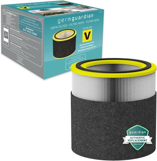 GermGuardian HEPA Air Purifier Replacement Filter - Removes 99.97% of Pollutants | Fits AC3000W, AC3000B, AC3050, AP3151, AC151, Black/Yellow