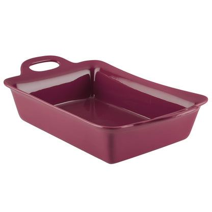 Rachael Ray 9" x 13" Rectangular Stoneware Baker, Burgundy