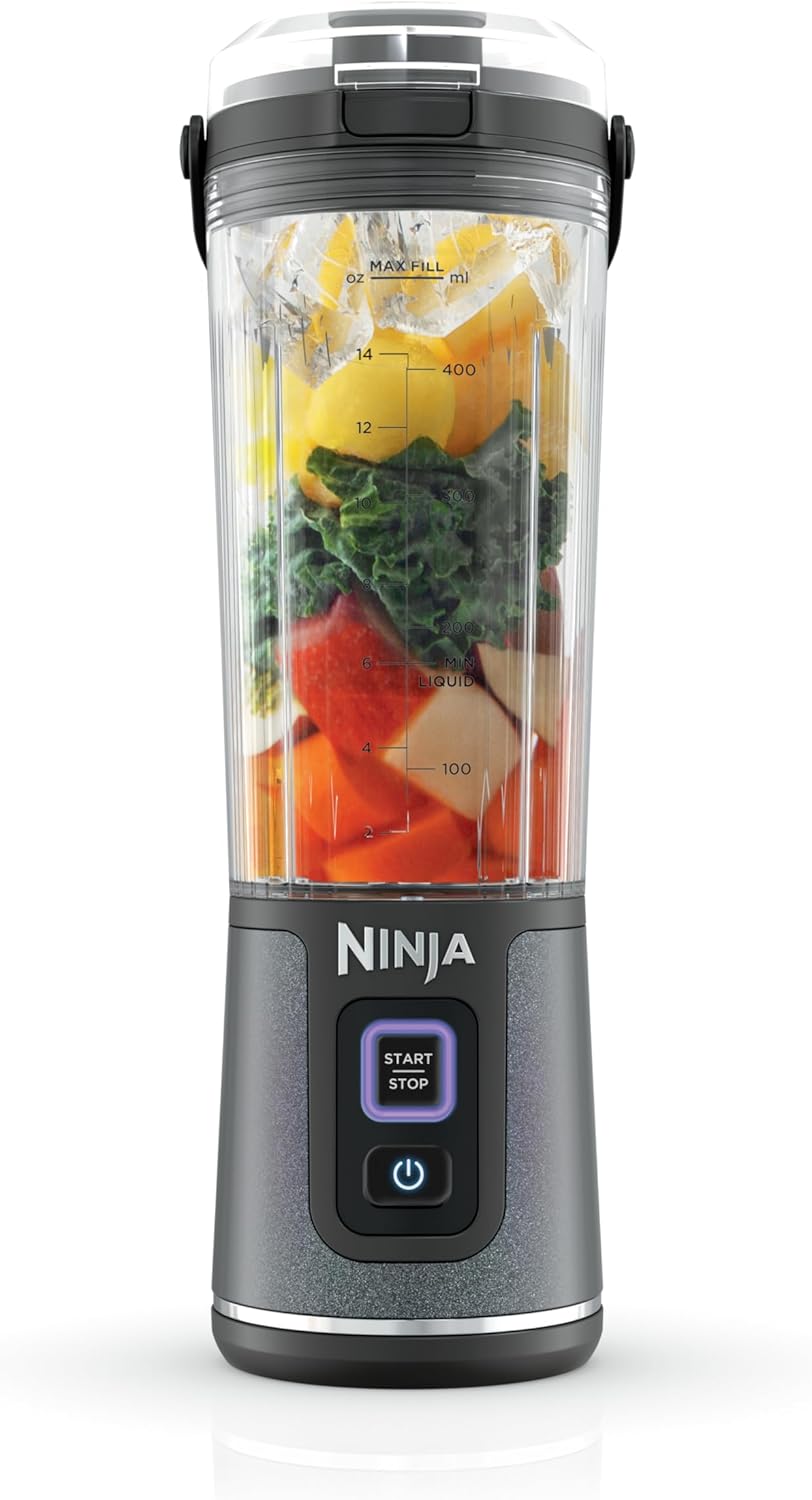 Ninja Blast Portable Blender - Cordless 18oz Personal Blender for Smoothies & Shakes | BPA-Free, Leakproof, USB-C Rechargeable, Black Glitter