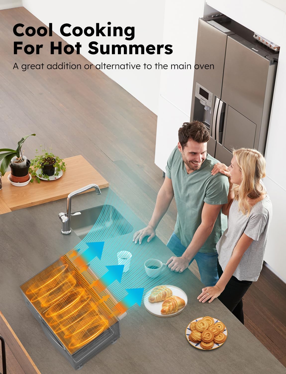 Nuwave Bravo XL Pro Air Fryer - 30QT Toaster Oven with Super Convection & Smart Probe | Stainless Steel