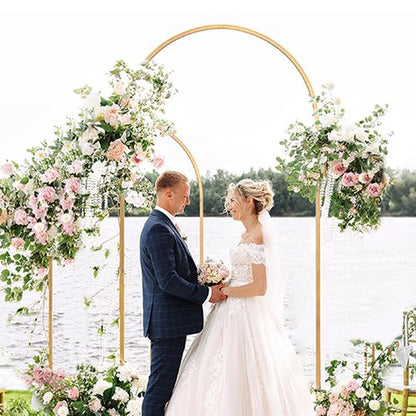 Toolterritary Metal Arch Backdrop Stand and Cover Set of 2, Sturdy 7.2FT, 6FT Party Backdrop Set, Wedding Arch Frame and Cover Set for Birthday, Baby Shower,Christmas, Anniversary