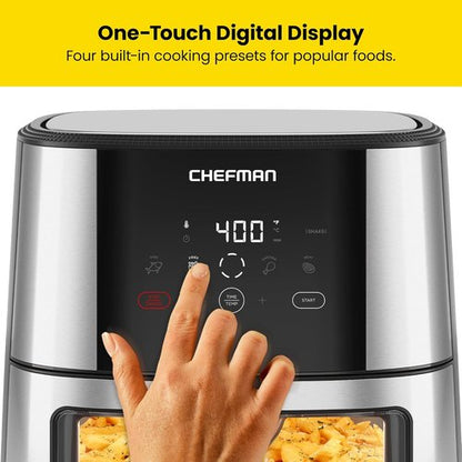 CHEFMAN Easy-View Air Fryer - 8 Qt Family Size with One-Touch Digital Control & Viewing Window