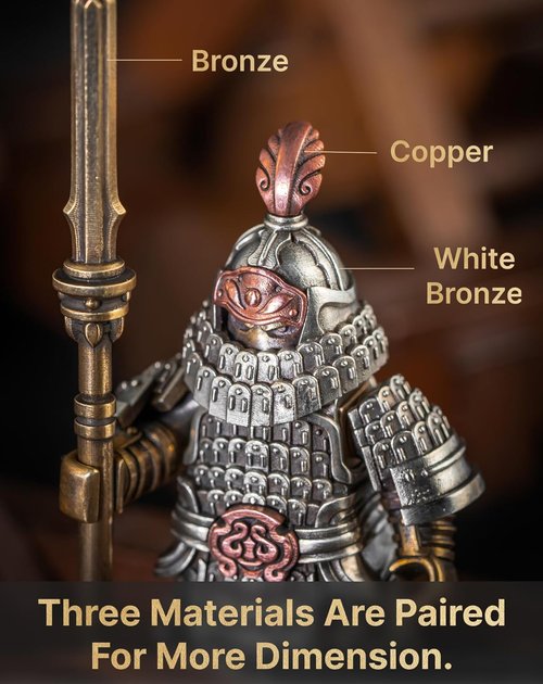 COPPERTIST.WU Jin Iron Soldier Figurine - Unique Home Decor Ornament for Living Room & Office