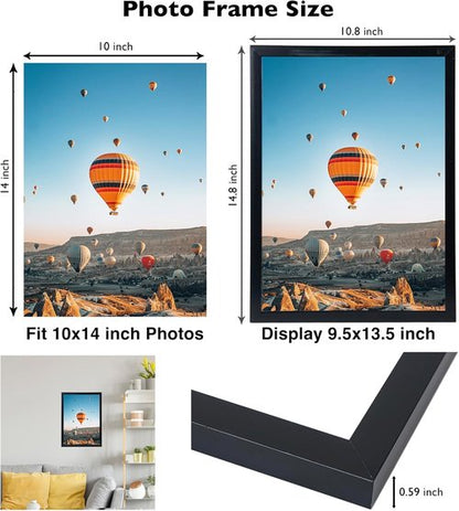 JCJMY Picture Frame - 10x14 Inch Black Frame for 30x40cm Diamond Painting | Durable & Shatter-Resistant for Wall Art