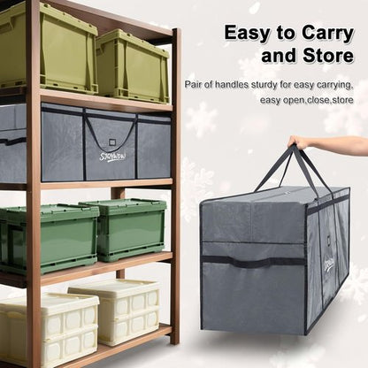 Heavy Duty Christmas Tree Storage Bag by [Brand Name] - 7.5 ft Water Resistant with Dual Zippers & Mesh Pockets
