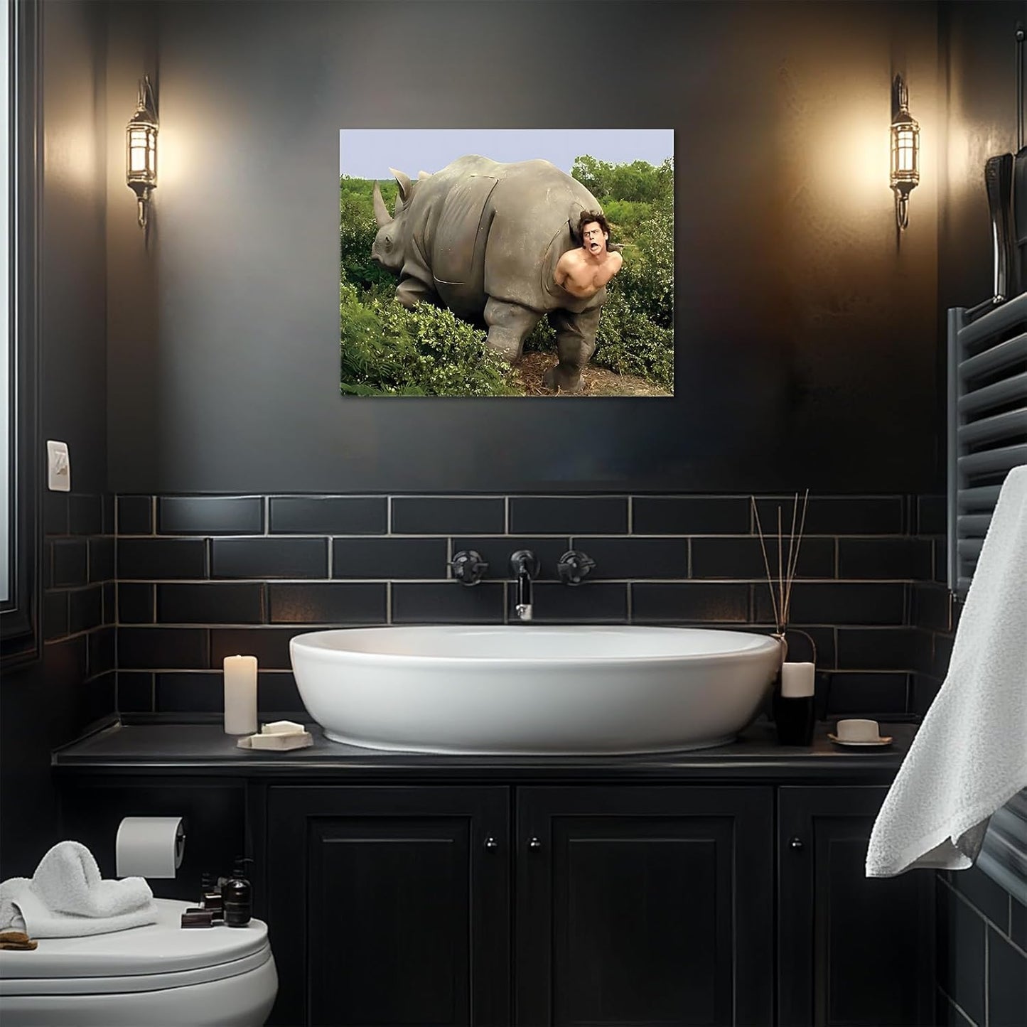 VYPEROCK Funny Canvas Wall Art - Retro Ace Ventura Comedy Poster for Bathroom Decor | 8x10 Inch