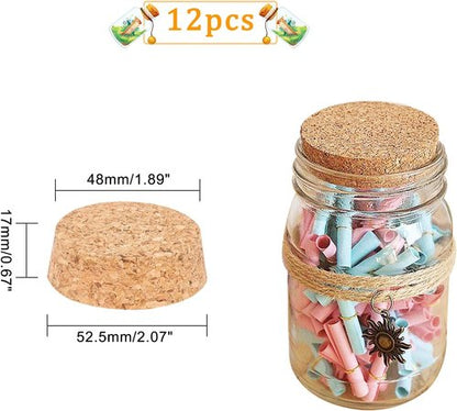 BENECREAT 12PCS Wooden Tapered Cork Plugs, 1.89~2 inch Natural Soft Wood Replacement Corks for Wines, Old Bottles, Jars, Arts, DIY Crafts