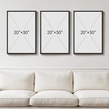 Framed 3D Textured Blue and White Abstract Wall Art by [Brand Name] - Modern 3 Piece Set for Living Room, Bedroom, Office | 20x30 In