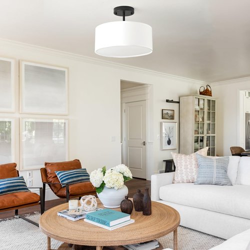 Bargeni Semi Flush Mount Ceiling Light,13 inch Modern 3-Light Ceiling Light Fixture,Black Semi Flush Mount Light Fixture,Flush Mount Lighting for Bedroom,Dinning Room and Hallway