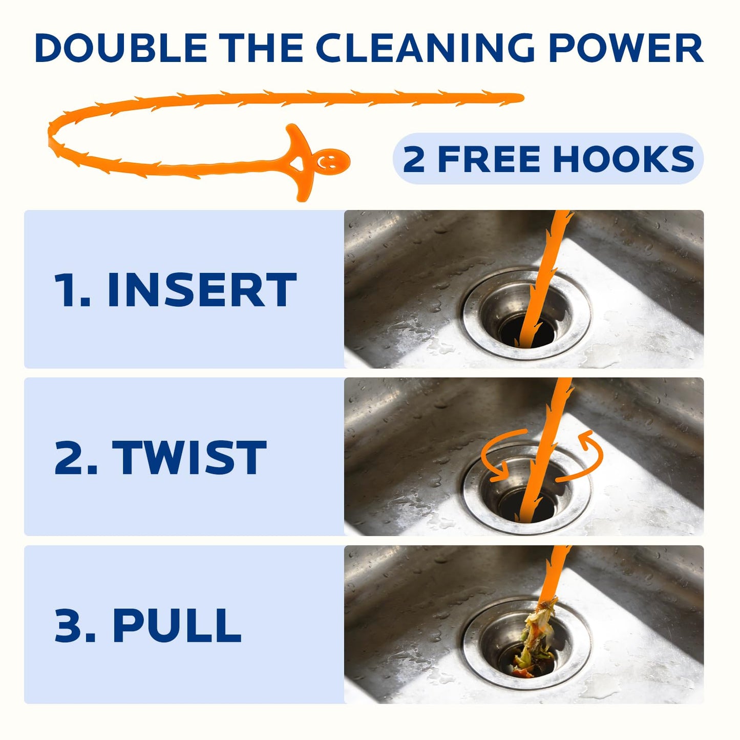 Sink and Drain Cleaner Powder Kit: Fast-Acting Clogged Pipe Opener for Kitchen Bathroom Pipes and Floor Drains - Drain Clog Remover for Routine Home Plumbing Maintenance (400 g)