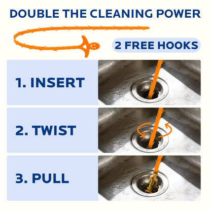 Sink and Drain Cleaner Powder Kit: Fast-Acting Clogged Pipe Opener for Kitchen Bathroom Pipes and Floor Drains - Drain Clog Remover for Routine Home Plumbing Maintenance (400 g)