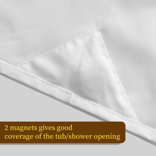 Barossa Design 2-Pack Fabric Shower Curtain Liners Lightweight - White Cloth Shower Liners with Magnets, Washable & Water Repellent, 12 Button Holes, Hotel Quality - 71" W x 72" L, White