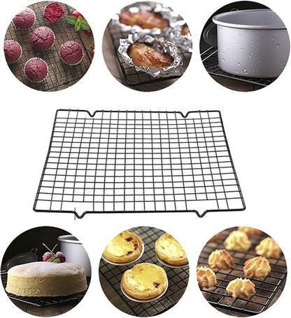 Line Roasting Cooling Racks - High Strength Stainless Steel Grill Racks for Baking & BBQ | 10.6" x 9.8" (2 Pcs)