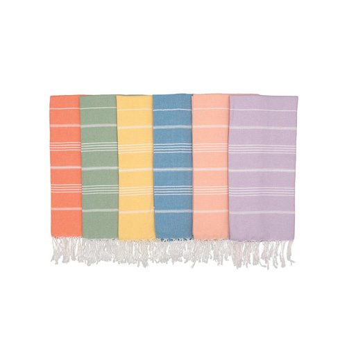 PADISHAHHOME Oversized Turkish Beach Towel 38’’x71’’ - Set of 6 | 100% Turkish Cotton Lightweight Sand Free Quick Dry Pool Towels | Extra Large Bath Towels for Adults Beach Blanket Essentials