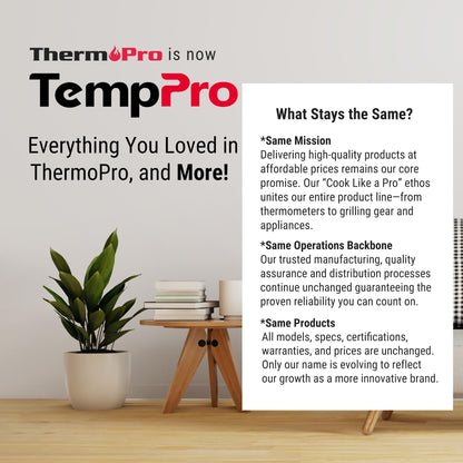 TempPro 500FT Indoor Outdoor Thermometer Wireless, Outdoor Thermometers for Patio with Temperature Sensor, Room Thermometer for House Home Reptile Baby Room Temperature Monitor (Previously ThermoPro)