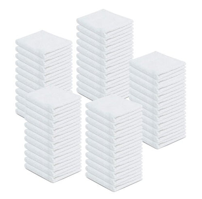 100% Cotton Terry Towels Cleaning Cloths Pack of 50 (12x12 Inches) White Cotton Terry Cloth Bar Rags White Bar Towels, Multipurpose High Absorbent Terry Towels for Cleaning Auto Detailing or Painters
