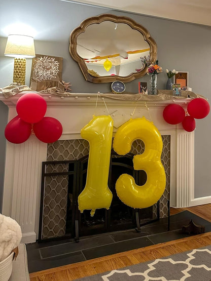 40 Inch Yellow Number 9 Balloon - Perfect for Birthday Parties, Engagements, Weddings & Graduations