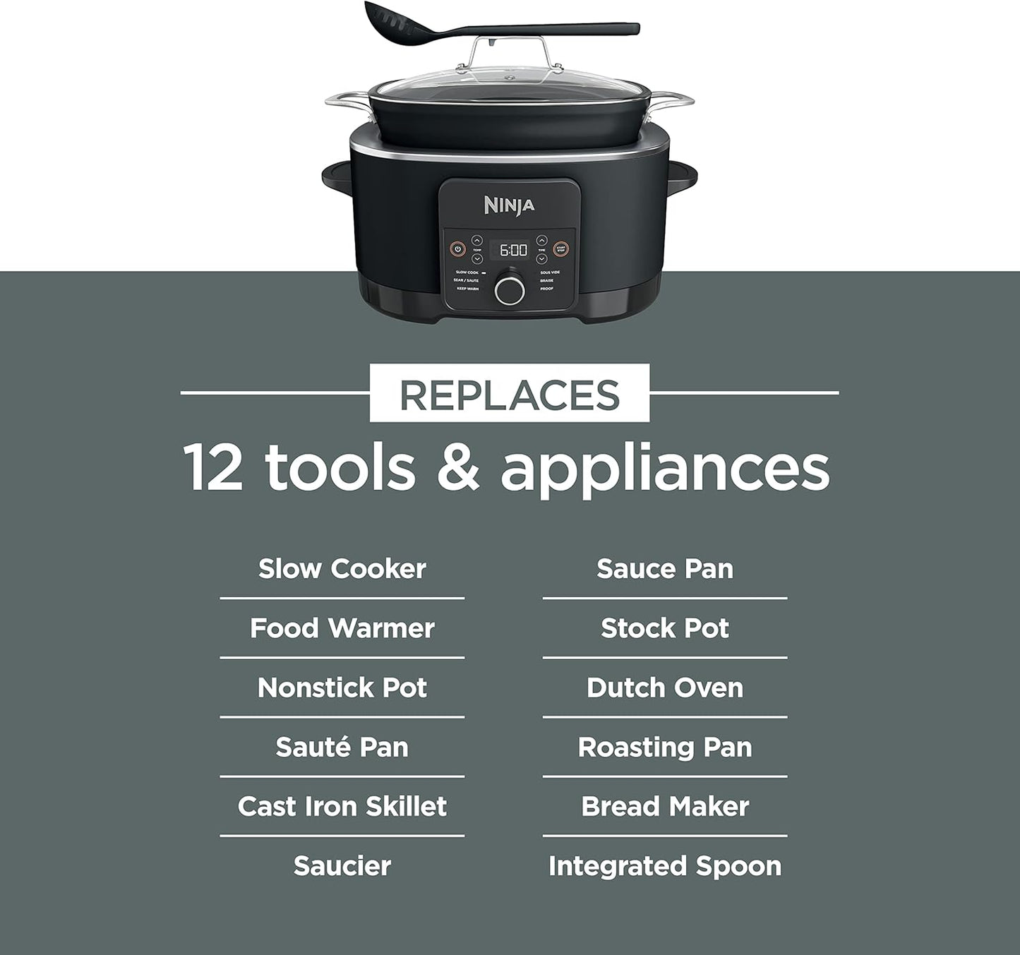 Ninja® 12-in-1 PossibleCooker™ PLUS - 8.5-Qt Multi-Cooker with Sous Vide & Proof | Nonstick, Oven Safe to 500°F | Black