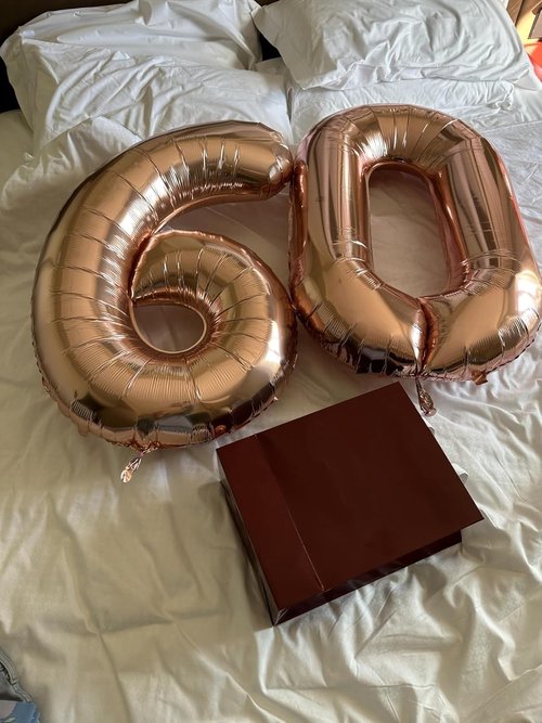 60th Birthday Decorations by [Brand Name] - Rose Gold Party Supplies with Big Number 60 Balloons