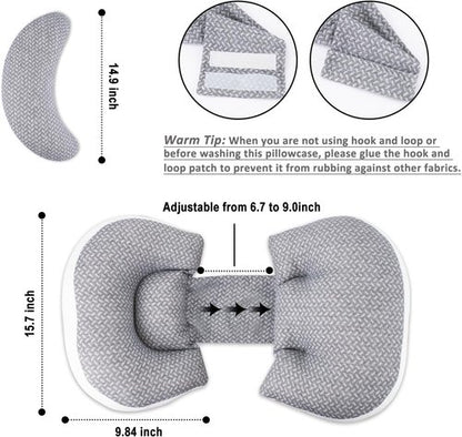 Chilling Home Pregnancy Pillow - Maternity Support for Back, Belly & Waist | Portable Grey Design