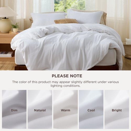 Bedsure Duvet Cover Full Size - Soft Double Brushed Bedding Set for Kids & Adults, Zipper Closure, 3 Pieces, Includes 1 Duvet Cover (80"x90") & 2 Pillow Shams, NO Comforter, White